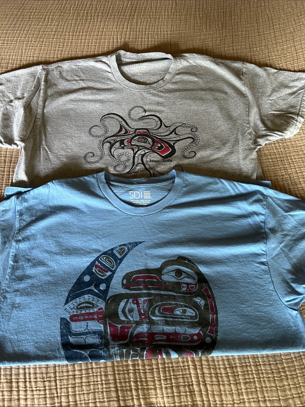 Men’s Light Blue & Gray Graphic Tee by SD Le - Pacific Northwest Motif